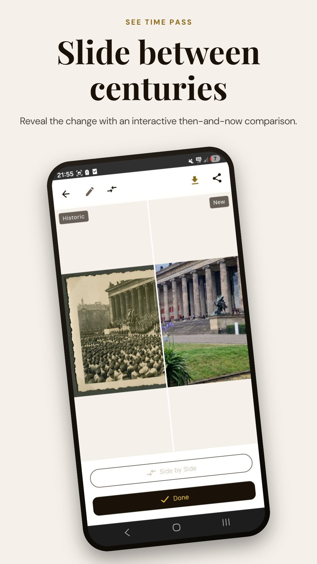 Slide between centuries — an interactive then-and-now comparison